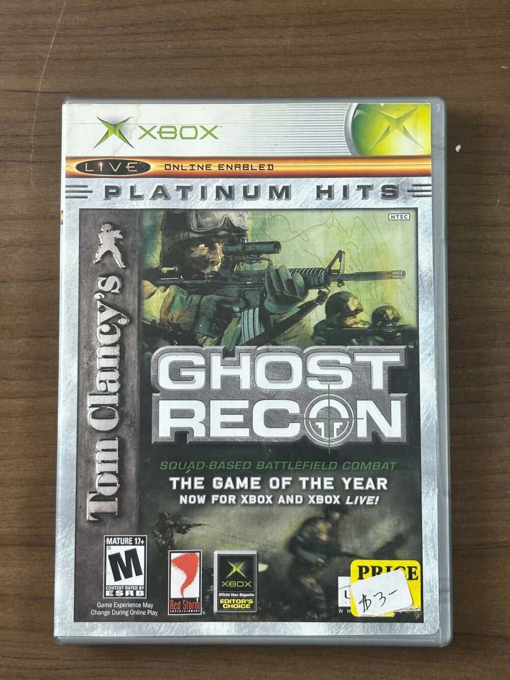 Tom Clancy’s Ghost Recon Platinum Hits Original Xbox 2002 Complete w/ Manual